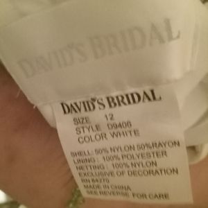 David's Bridal wedding dress. Color white size 12